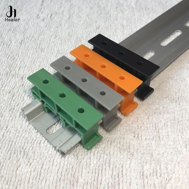 PCB 25mm DIN Rail Mounting Adapter Circuit Board Bracket Holder Carrier Clips Control Board Adapter 2pcs din rail din rail bracket