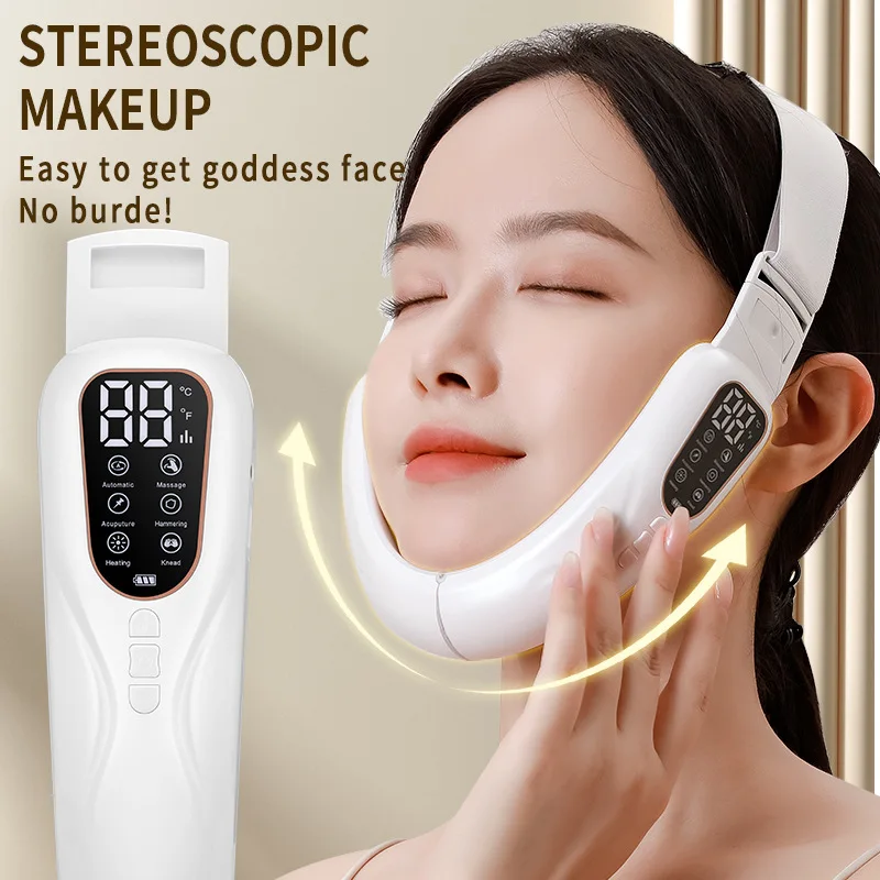 V Face Massager EMS Micro-current Vibration Massage Face Lifting Device Red Light Skin Rejuvenation Double Chin Lift Up