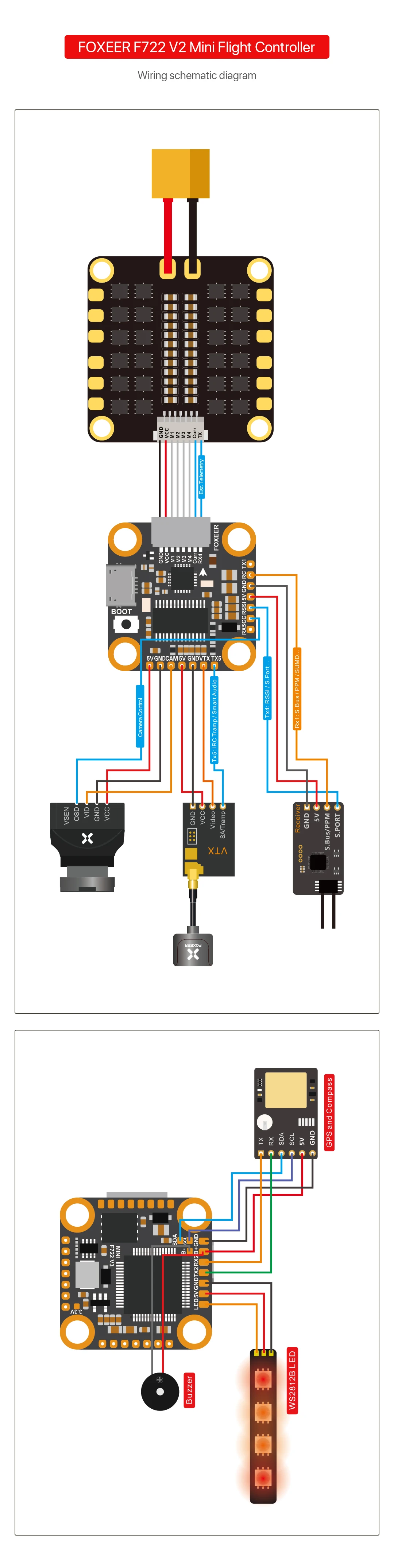 F722 полетный контроллер схема Foxeer F722 V3 Мини контроллер полета 2 6S BF OSD 20*20 мм BetaFlight для FPV го