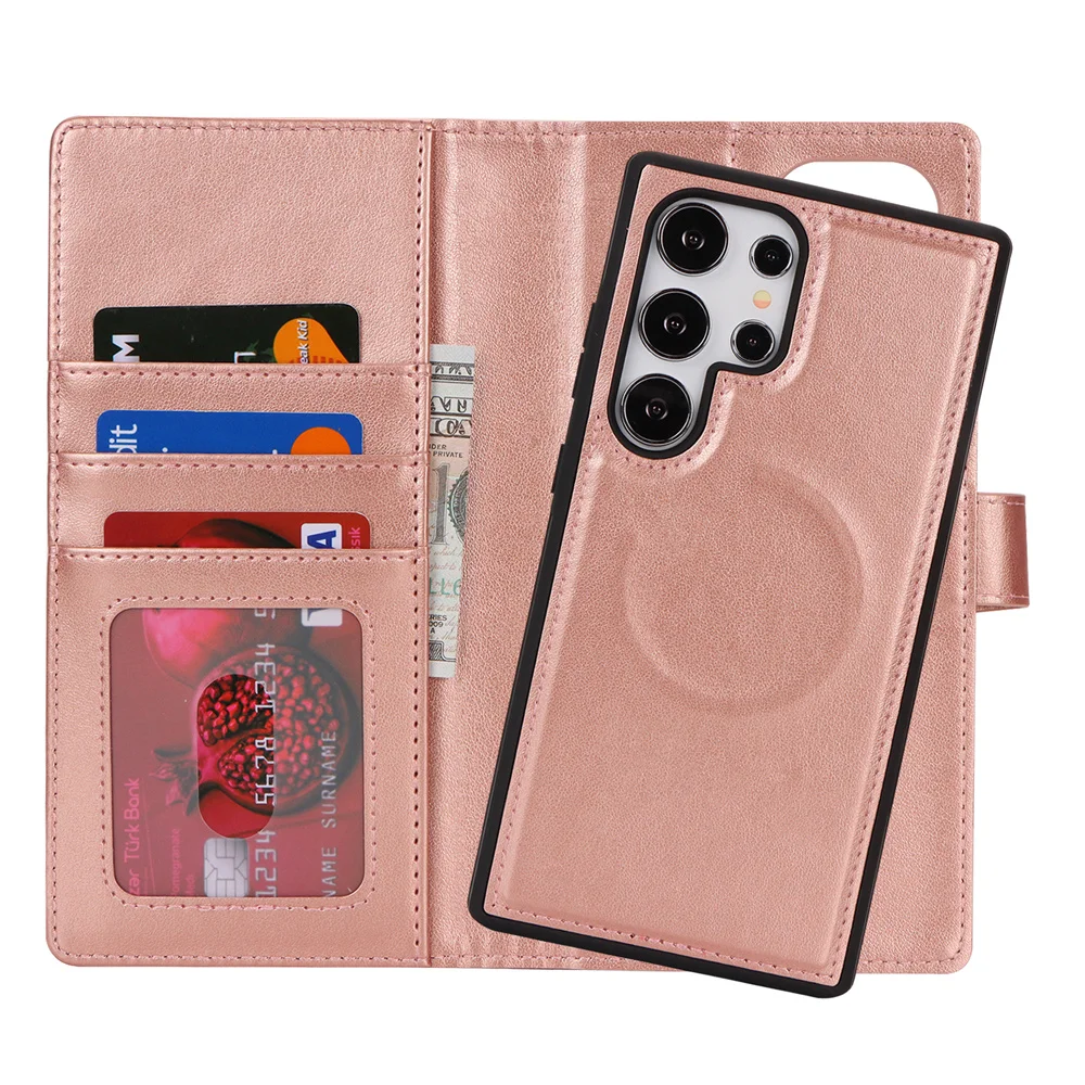 Easewave Luxury 2-in-1 Detachable Magsafe Wallet Case with Wireless Charging & Magnetic Flip Cover