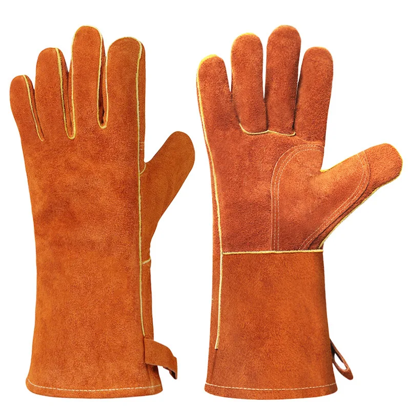 

Welding Gloves Cowhide Anti-Scalding Wear-Resistant High Temperature Resistance Winter Leather Working Welder Gloves