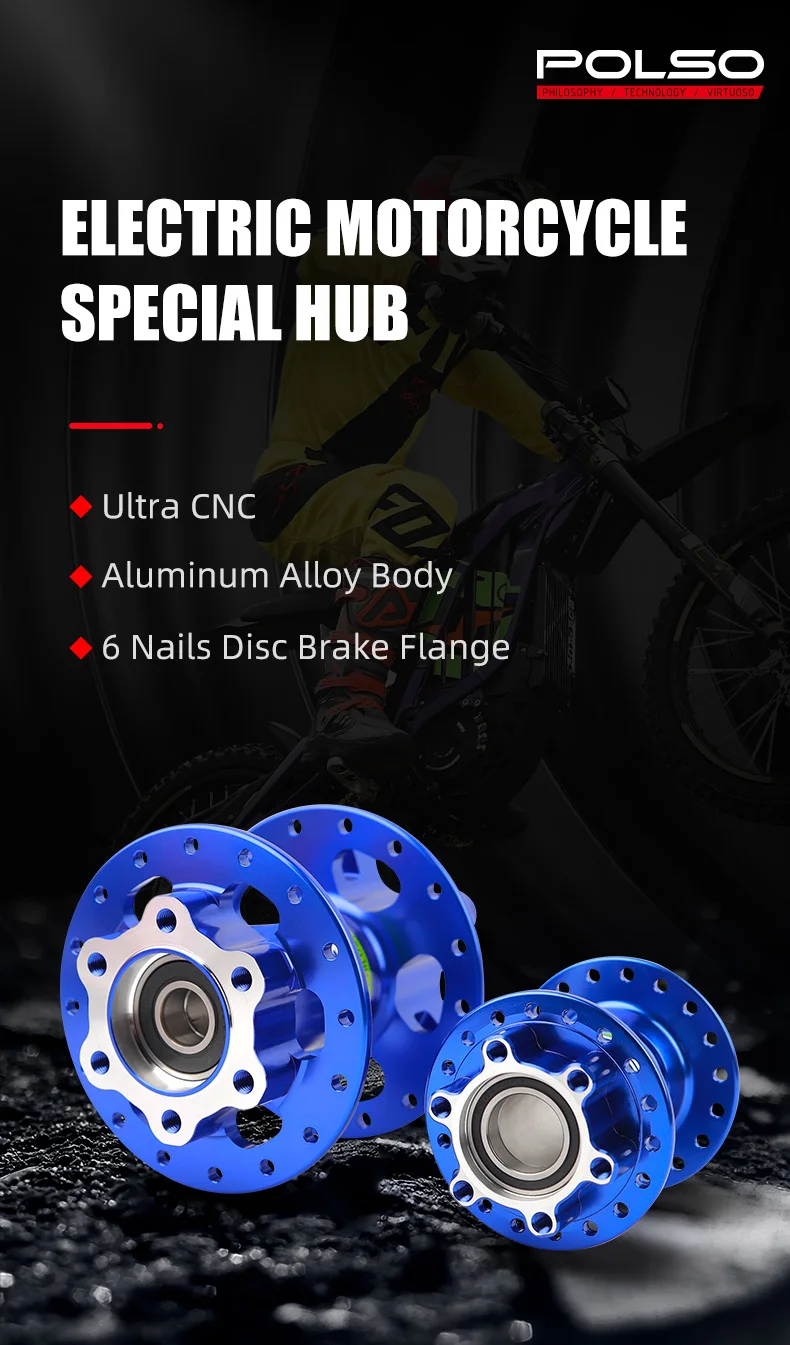 Description Picture 2 of itemPOLSO EH010-B Electric Motorcycle 32H 36H Hub E-bike Surron Hub 2 Sealed Bearings E-bike Parts