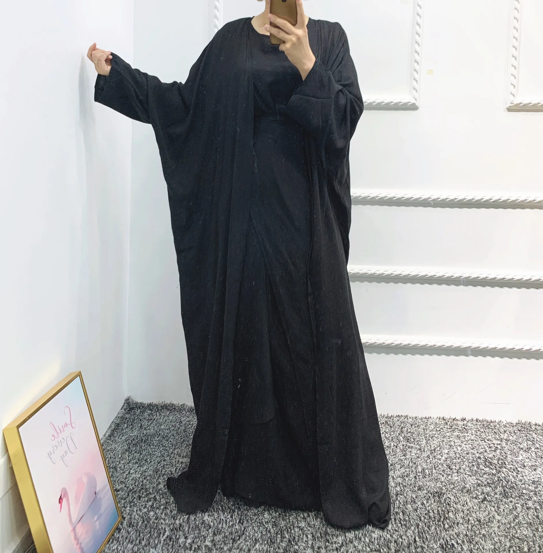 アバヤ-女性のための着物セット,イスラム教徒の女性のための衣装
