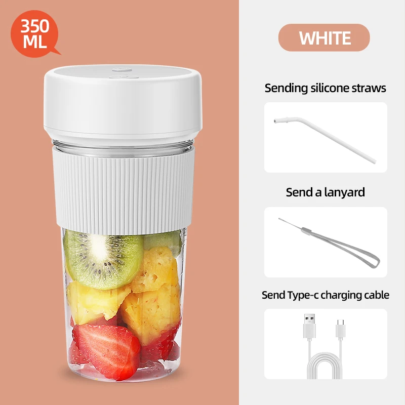 Portable USB Rechargeable Blender - Large Capacity Smoothie Maker with Ice Crushing Capability