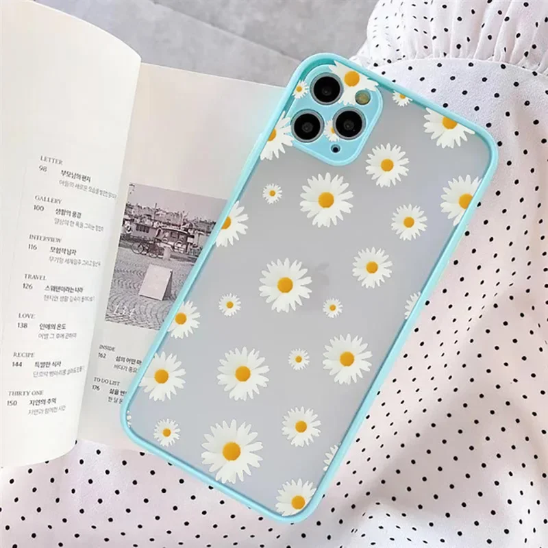 Daisy Flower Shockproof Full Screen Case with Color Hard Border