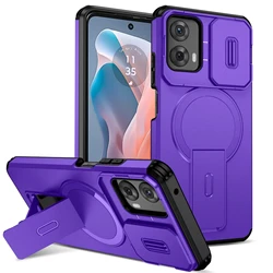 Magnetic Wireless Charging Armor Case with Magsafe Compatibility - Motorola Moto G Stylus 5G (2025) (Purple)