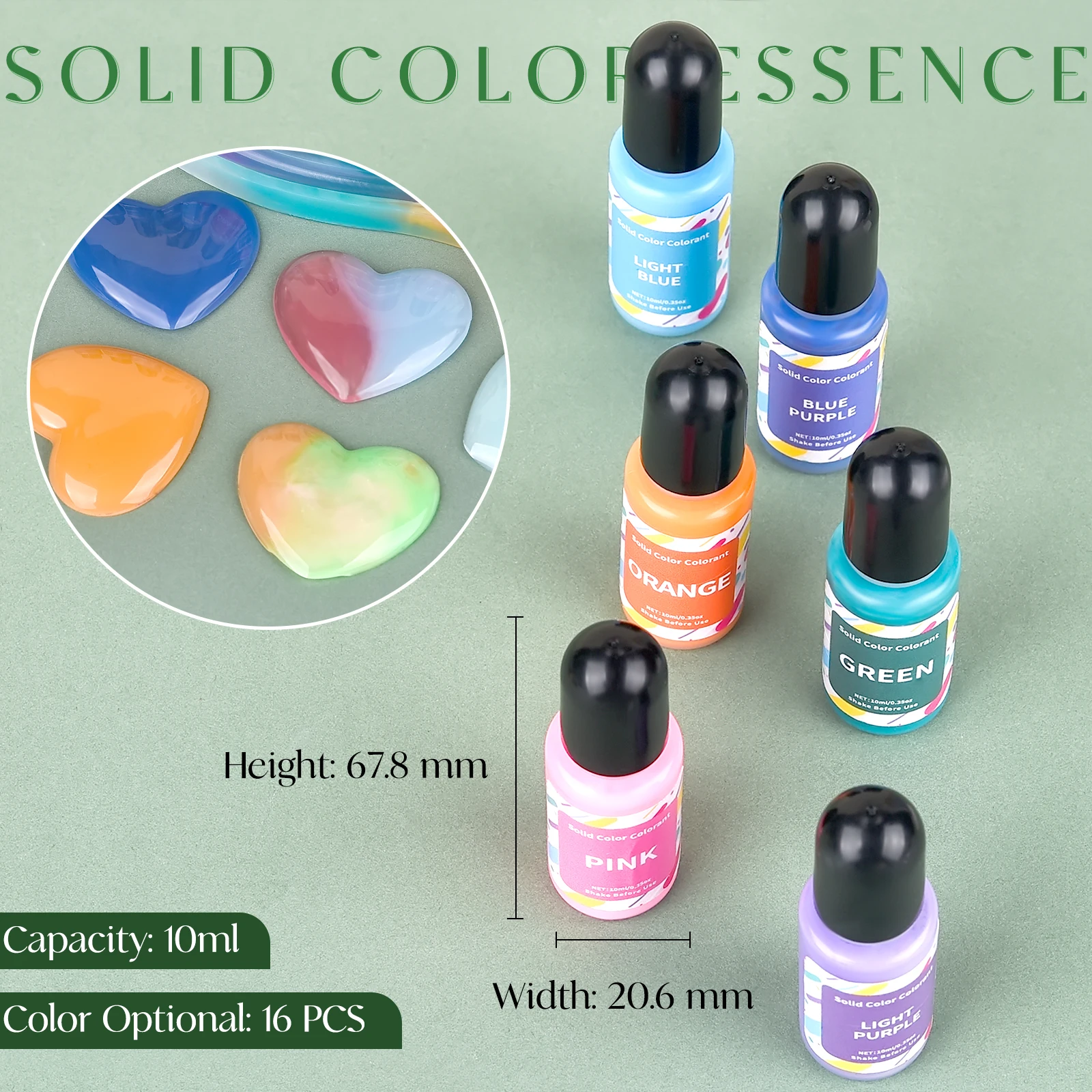 10ml 12Colors Solid Color Resin Pigment Oily Liquid Dye DIY UV Epoxy Resin Mold Jewelry Making Tools Alcohol Ink Handmade Crafts