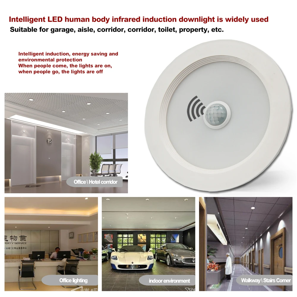 LED Downlight Recessed PIR Motion Sensor LED Ceiling Lamp Spot Light 3W 5W 9W 18W 220V Smart Downlight Light Home Decoration