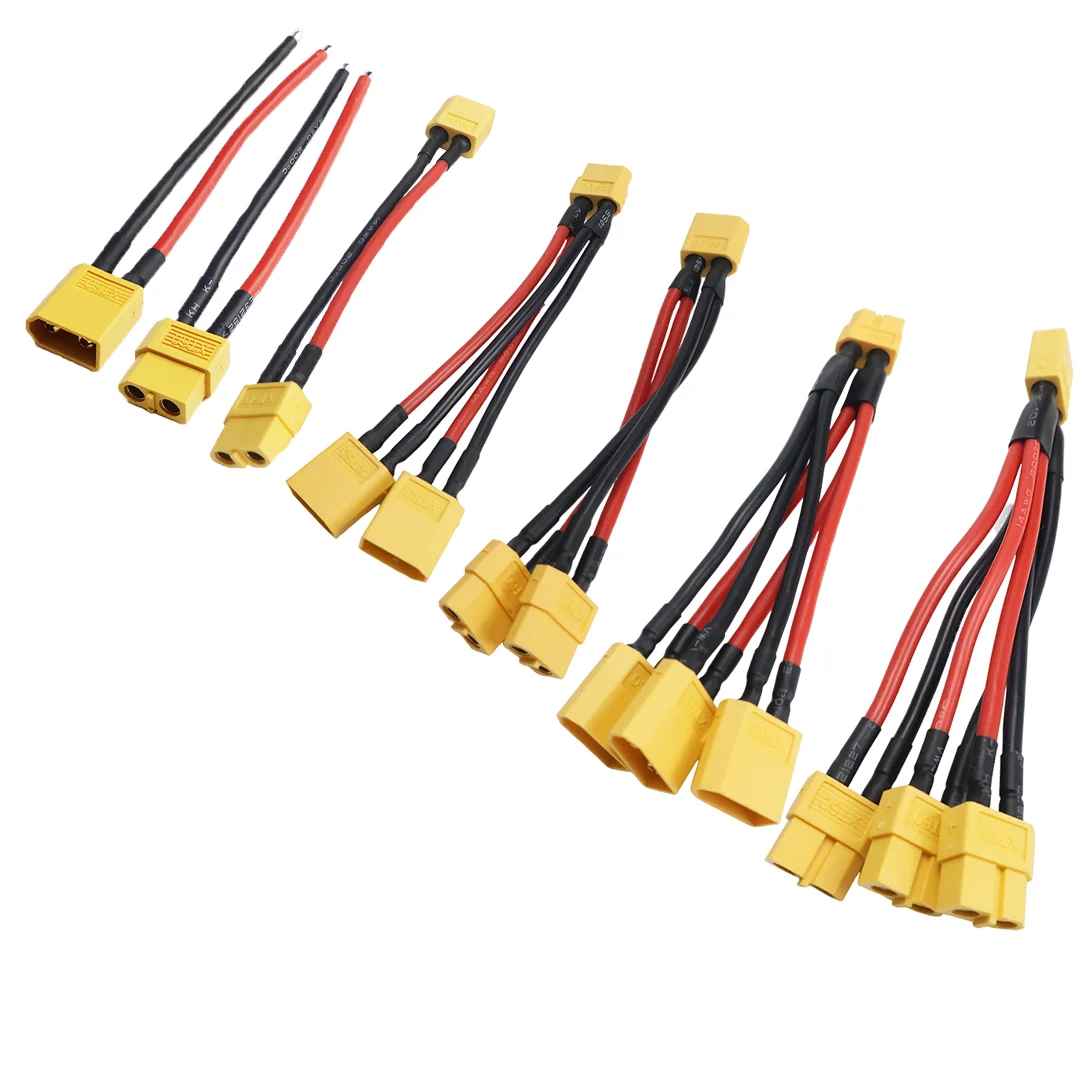 Connecteur XT60 mâle doré avec câble rouge pour batterie drone FPV