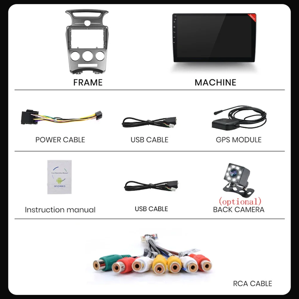 Car Radio car multimedia player car radio for Kia Carens 2006-2012 Autoradio Multimedia Video Player Stereo Station 1 2 Din Android 13 Audio Carplay