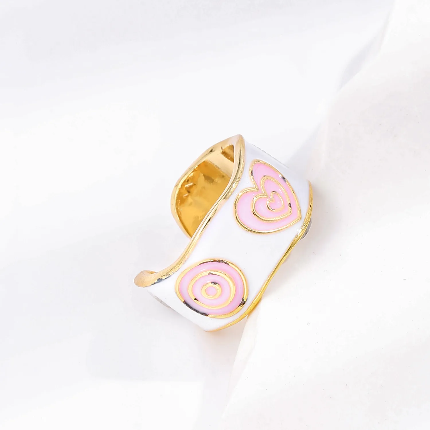 2021 INS Color Rainbow Fashion Rings For Women Finger Jewelry Clear CZ Colorful Neon Enamel Open Adjusted Dome Ring