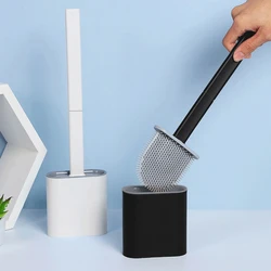 Silicone Toilet Brush Cleaning Utensils Wall Stickers Gadgets Tools Products Black Bath Organization WC Bathroom Accessories