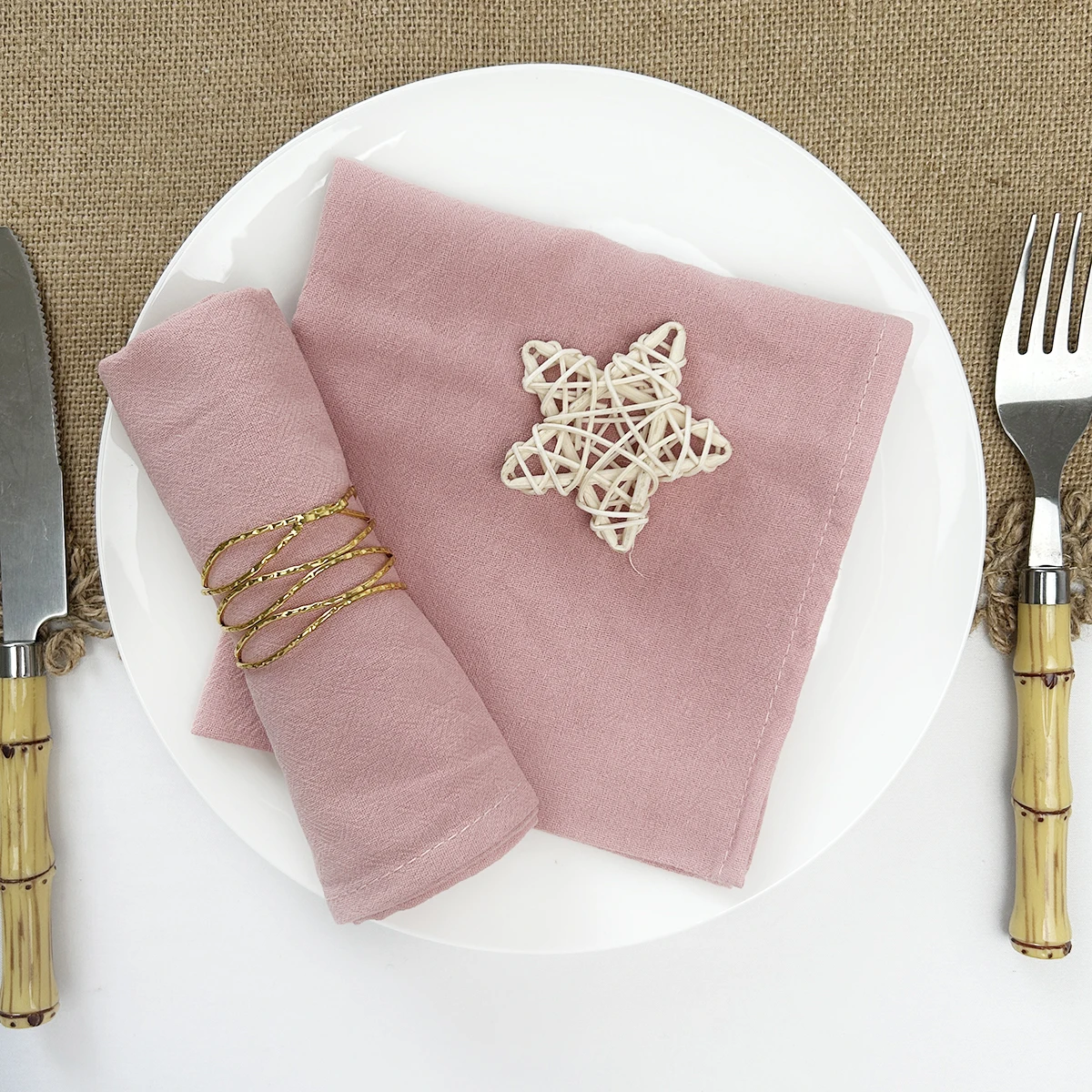 4PC 30X45CM 목화 천 웨딩 냅킨 저녁 식사 주방 티 타월 테이블 핑크 크리스마스 파티 공급 홈 연회 장식