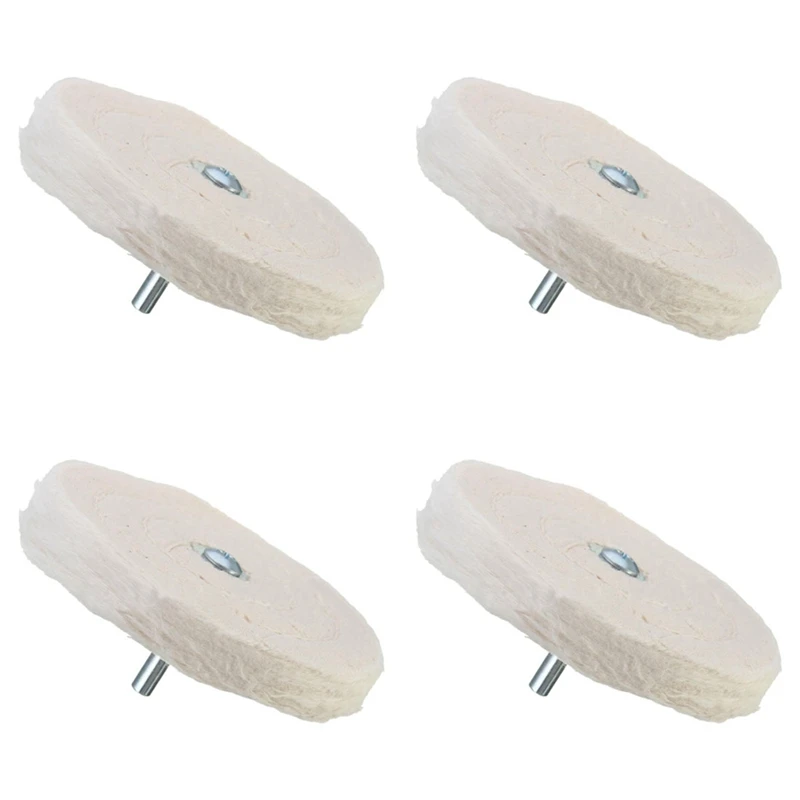 

4Pcs 4Inch 100Mm Cloth Polishing Mop Wheel Pad For Power/Battery Drill Buffing Grinder