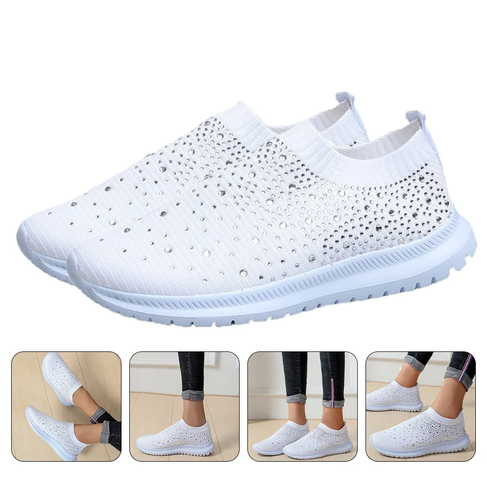 

Rhinestone Sneakers Casual Shoes Women's Sports Fashion Creative Rubber Hard-wearing Breathable