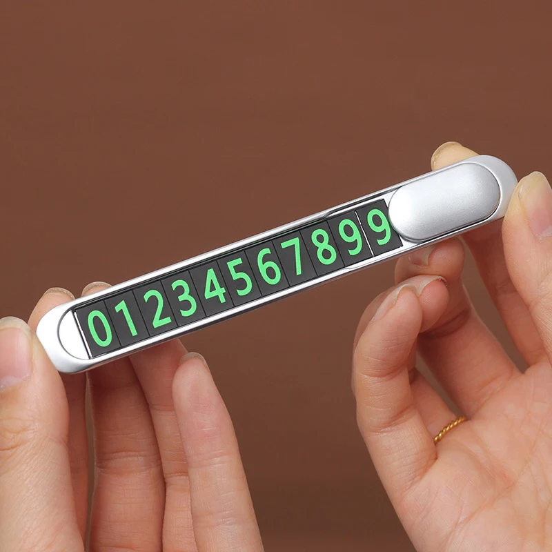 

Metal Alloy Temporary Parking Card Plate Hidden Switch Phone Number In The Car Auto Interior Accessories Stickers