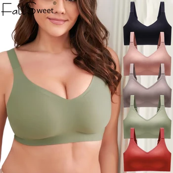 FallSweet Seamless Push Up Bra Wireless Full Coverage for Women Smooth Back Shaping Bralette Large Size Underwear Brassiere