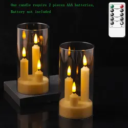 Enhanced Flameless LED Pillar Candles with Remote Control and Timer (AAA Battery type)