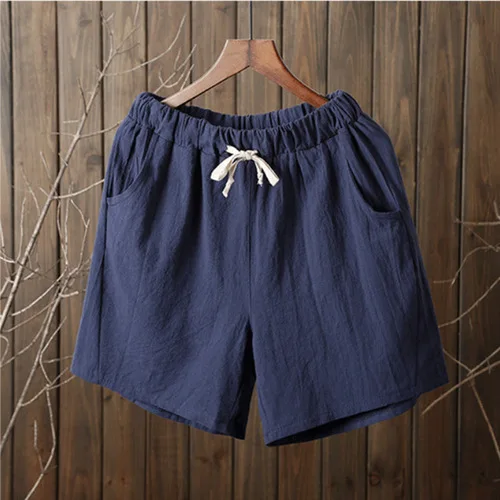 running shorts Summer Shorts Women Cotton Linen Shorts Trousers feminino Women's Elastic Wasit Home Loose Shorts plus size with Pocket RV594 soffe shorts Shorts