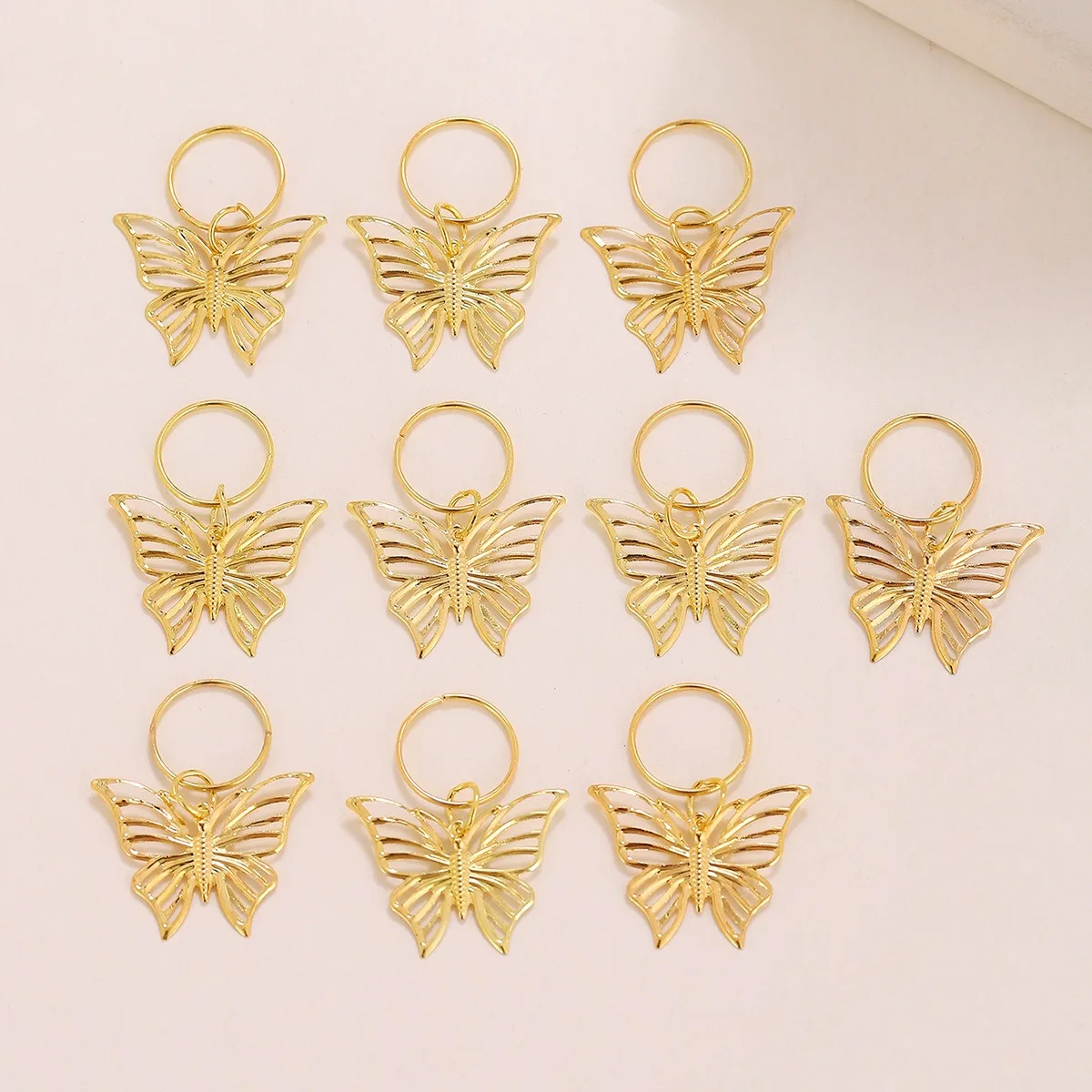 DIY Hair Braid Charms Accessories Dreadlocks Decorative Hollowed-Out Butterfly Hair Pendant Ring Hair Ornaments For Braids 3