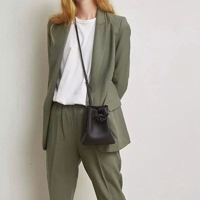 

vasic mini Bucket Bag Genuine Leather Litchi Pattern Women's Shoulder Bag Female Solid Color Simple Crossbody Messenger bag