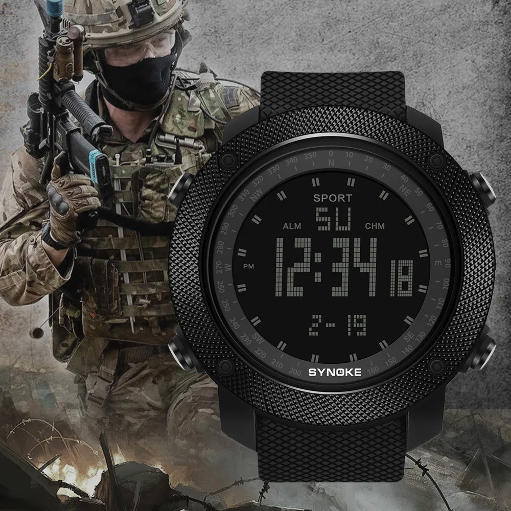 

Watch For Men Military Sport Digital Watches 5ATM Water Resistance Electronic Big Dial Wristwatches For Male Reloj Hombre