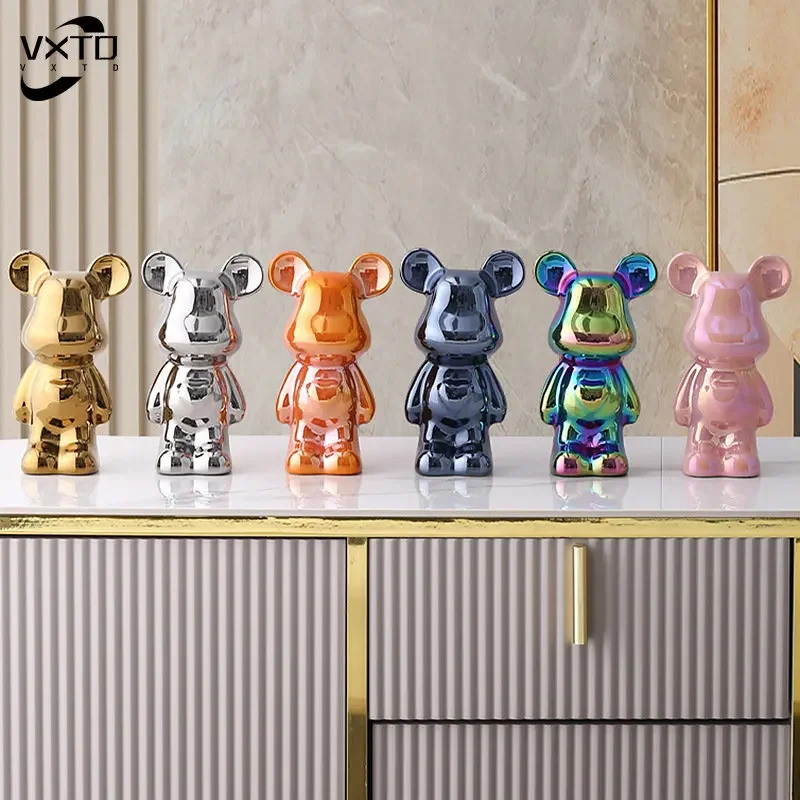 Nordic Bearbrick Bear Living Room Cartoon Garden Decoration Accessories Home Decor Arts and Crafts Supplies Desk Figurines Gifts