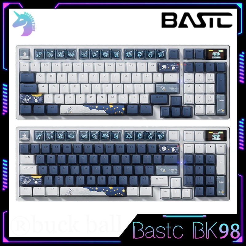 

Bastc Bk98 Mechanical Keyboard Bluetooth Wireless Keyboard Kit 3Mode With Knobs Screen Custom Mute Keyboards Kits Gamer Keyboard