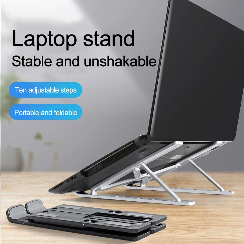 Portable Laptop Stand Aluminium Foldable notebook Stand Compatible with 10 to 15.6 Inches Laptops For Macbook Lenovo DELL