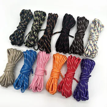 5m/10m, diameter 4mm 7 core color silk paracord outdoor warning rope tent lanyard, multi-function outdoor rope,handmade DIY rope