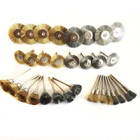 9Pcs Steel Wire Brass Brush Brushes Rotary Tool Electric For Dremel Drill Polishing Grinding Wheel T-shaped Brush Accessories 1