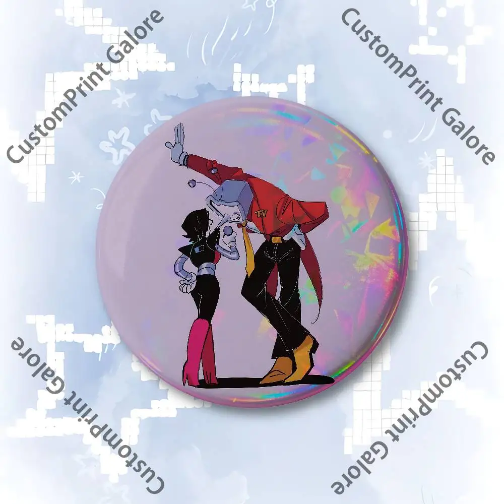 Spamtenna T-Tenna S-Spamton Abzeichen 58 44 32 75 25 mm Emaille-Pin Weißblech Runde Brosche Cosplay Nijigen Otaku-Kultur – Detail 16
