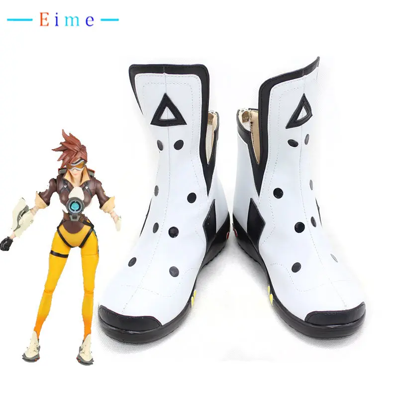 

Game OW Tracer Lena Oxton Cosplay Shoes PU Shoes Halloween Carnival Boots Cosplay Props Custom Made