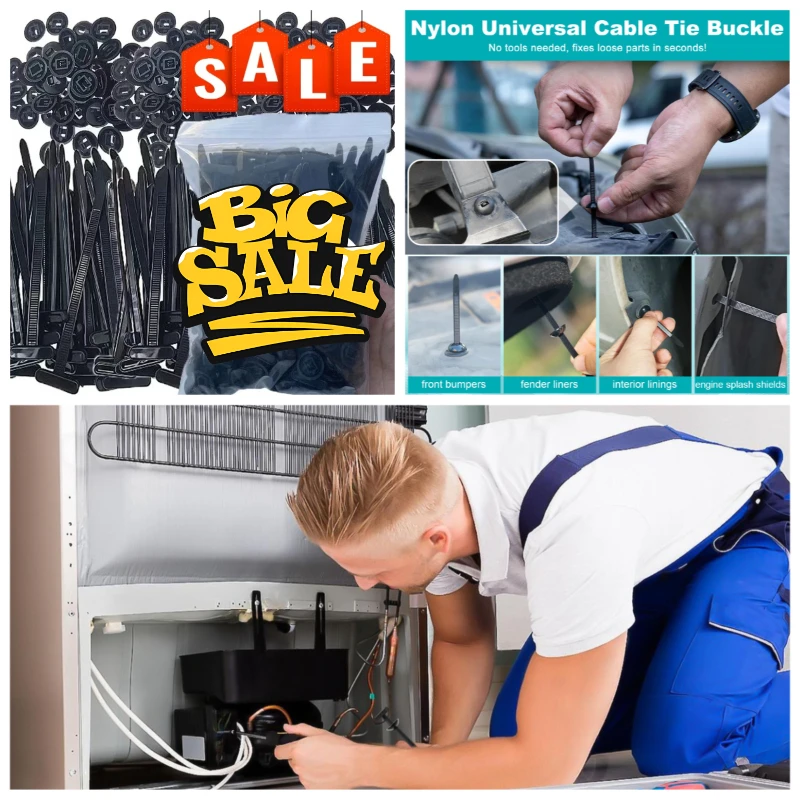 Self-Locking Nylon Cable Tie Buckle Plastic Wire Ties for Mudguard Clips