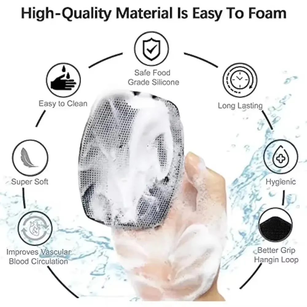 Soft Silicone Body Shower Scrub Brush Handheld Facial Cleansing Tool Gentle Exfoliation Massage Brush for Skin Care Accessories 2