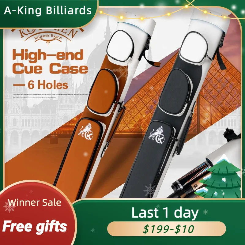 Konllen King Biliardo 6 Fori Custodia Rigida Per Stecca 2 Butts 4 Aste 6 Colori Borsa Oxford Carry Robusta Custodia Resistente All'Usura