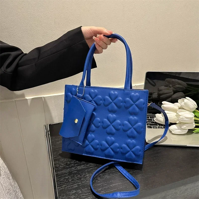 

Composite Bag Square Bag with Coin Bag Pu Leather Handbag with Shoulder Strap Big Capacity Tote Classic Square Bag