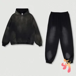 24ss Winter Retro Hoodys Set Flame Letter Hooded Pullover Hip Hop Men Women Fashion Cotton Star Hoodies