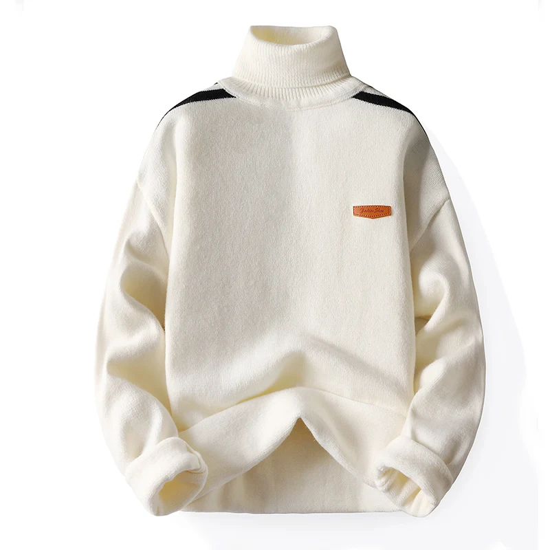 

Fleece Men's Sweater Pullovers Knitted Solid