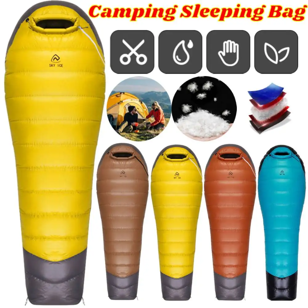 CampingSleepingBagGooseDownUltralightAdultMummySleepingBag
