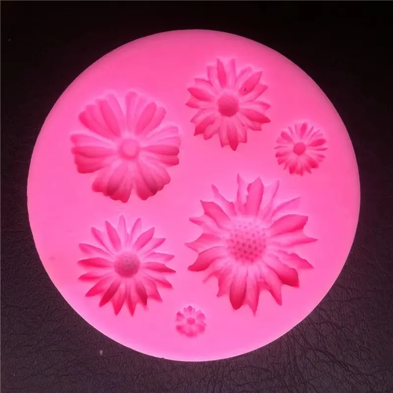 3D Daisy Flower Silicone Molds Fondant Craft Cake Chocolate Ice Pastry Baking Mould Fondant Tools Creative Handmade Molds