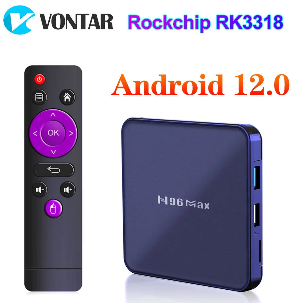 

H96 MAX V12 Smart TV Box Android 12 4GB 64GB 32GB Rockchip RK3318 Support 1080p 4K Youtube H96MAX Media Player Set top box 2G16G