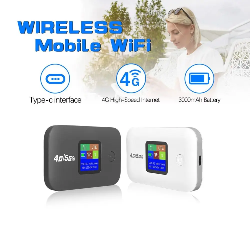Portable 4G WiFi Router with Strong Signal and LCD Display