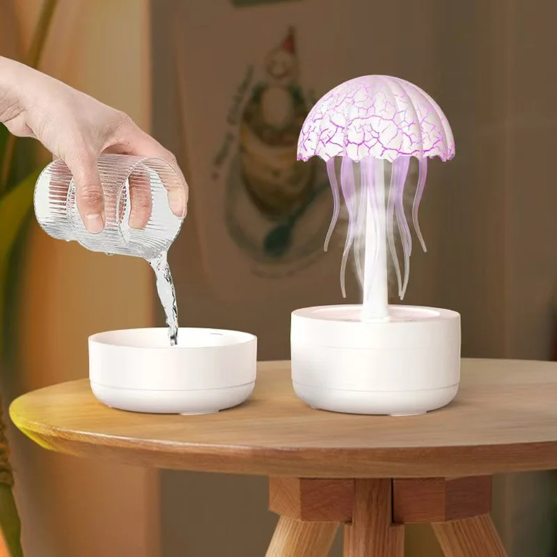 Jellyfish humidifier is suitable for bedrooms, children and adults, essential for allergies and dry air, rotating rainbow night 5