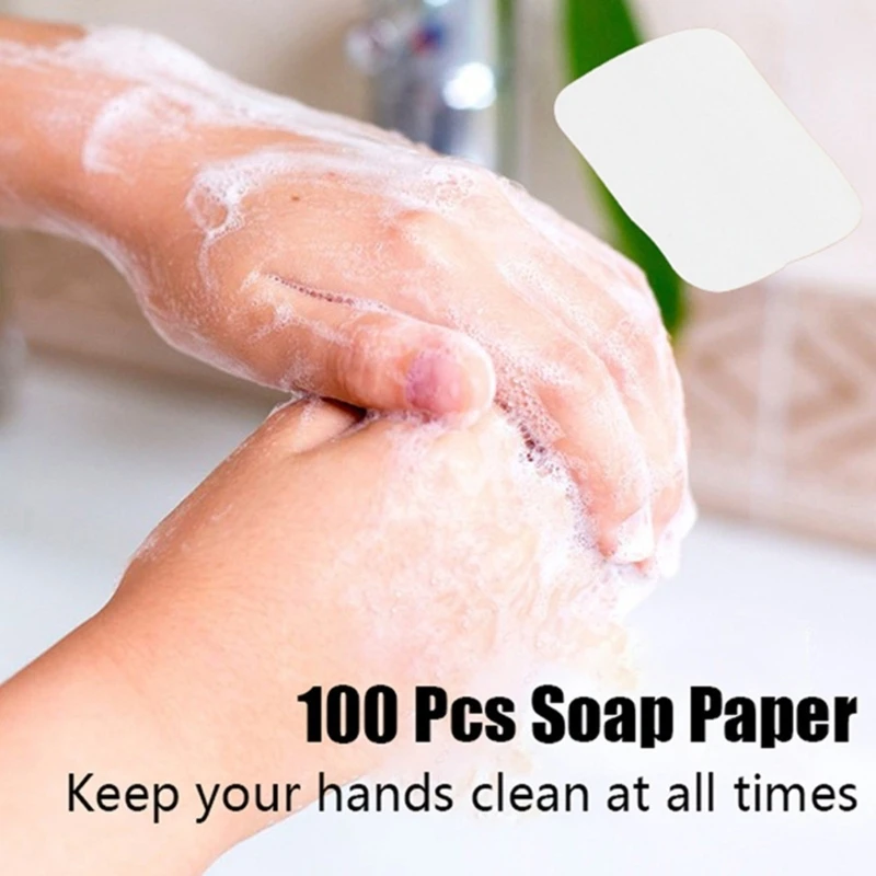 Paper Soap Sheets For Hand Washing Disposables Portable Kids Hand Soap For Travel Outdoor Camping 100/200/500Pcs Paper Soap Sheets