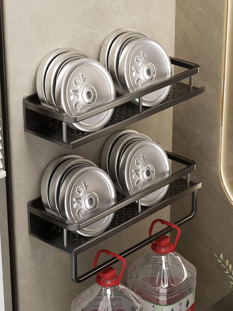 Bathroom Storage Rack Made Of Iron Non Perforated Wall Mounted Storage Rack Home Bathroom Storage Supplies 4