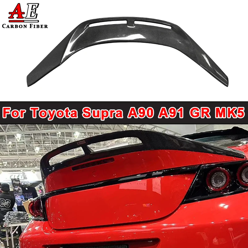 

Задний спойлер из углеродного волокна для Toyota Supra A90 A91 GR MK5 2019-2023, крыло багажника, крышка багажника, автомобильный спойлер, Стайлинг FRP