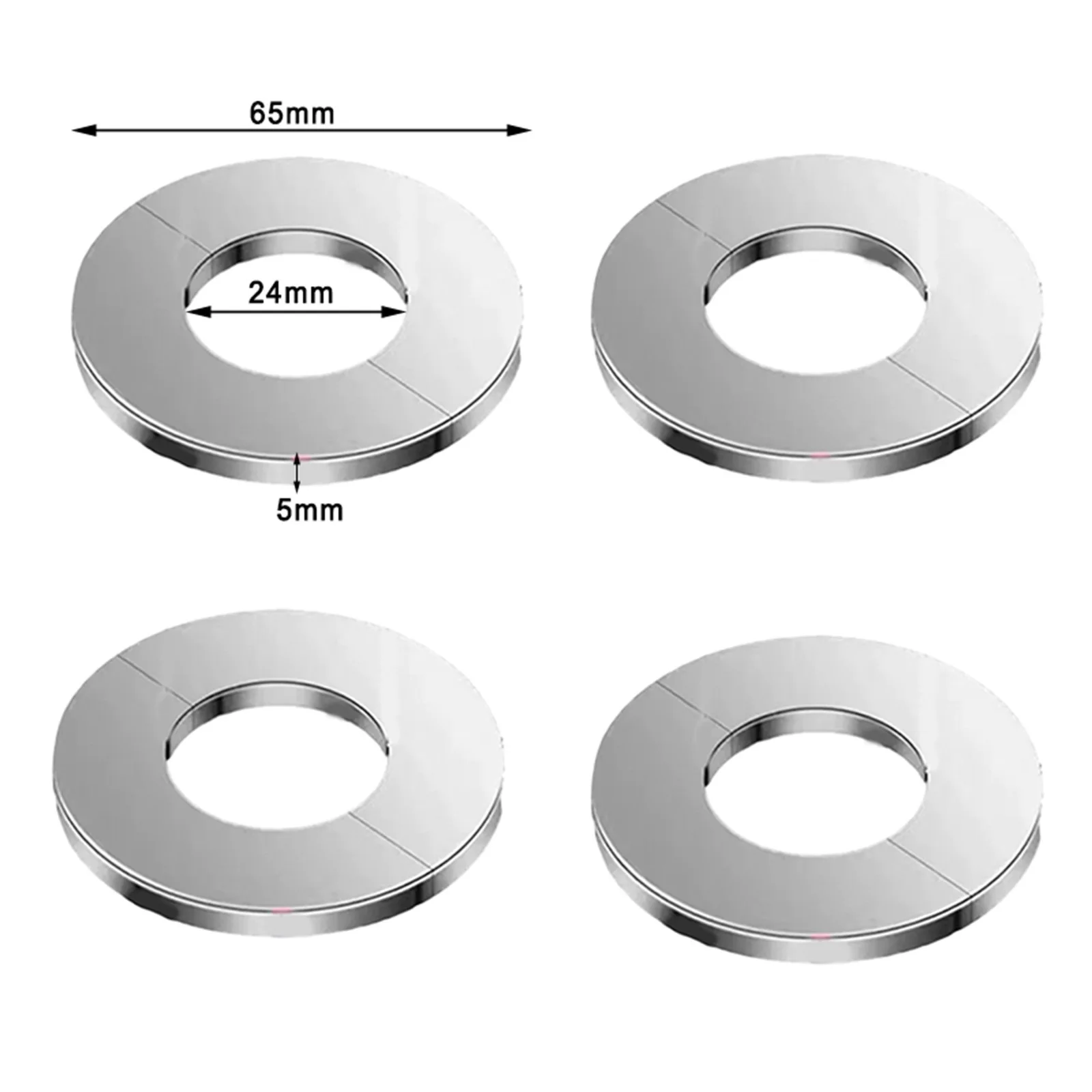 

For Pipes Rosettes Cover For Shower Pipe Kit Radiator Replacement Split Design Stainless Steel With A Buckle 4PCS