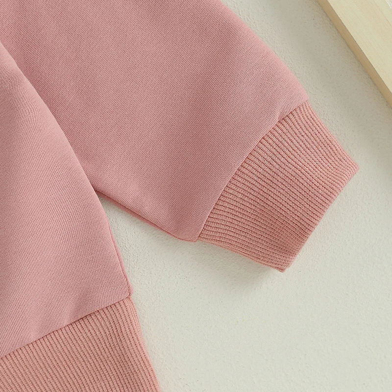 Completo da 2 pezzi per neonato, felpa a maniche lunghe tinta unita e pantaloni elastici, set per vestiti autunnali per neonati - immagine 2