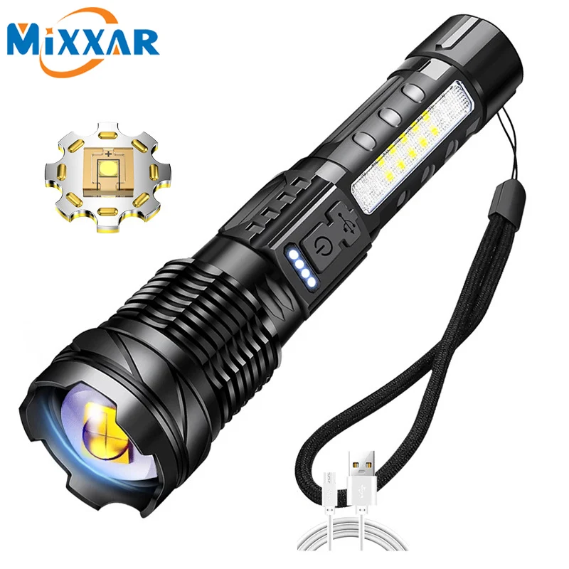 

Zk20 High Strong Power Flashlights Tactical Light Emergency Spotlights Telescopic Jetbeam USB Rechargeable Outdoor Lighting